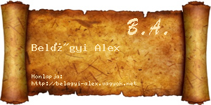 Belágyi Alex névjegykártya