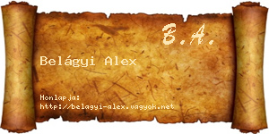 Belágyi Alex névjegykártya