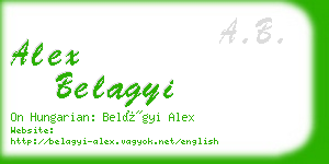 alex belagyi business card
